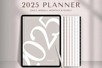design a custom and editable digital weekly planner and template