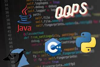 create oops project using cpp, java, python or bluej