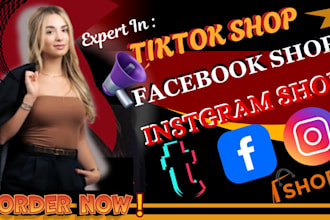 setup tiktok shop facebook shop tiktok dropshipping product listing and ig shop