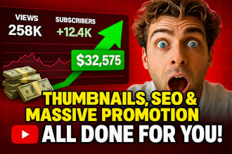 do youtube promotion video seo thumbbnail design for channel ranking and growth