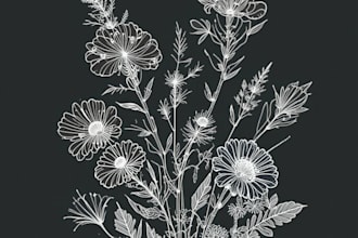 create a beautiful vintage botanical illustration poster