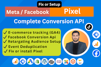 setup google analytics 4, install shopify tiktok facebook pixel conversion API