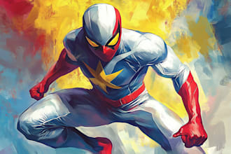 draw you a dc or marvel style comic book superhero character