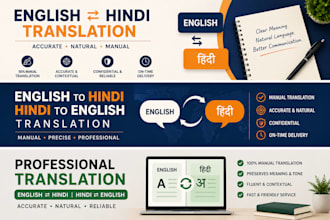 manually translate english to hindi and hindi to english