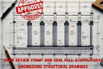 draft architectural drafting review stamp architectural drawing for city permit