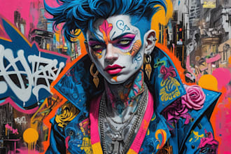 create custom street graffiti pop art or urban character