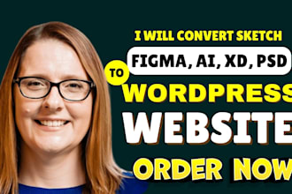 convert sketch, PSD, xd, figma to wordpress using elementor or elementor pro
