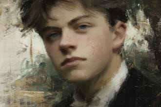 digitally oil paint, vintage portrait, landscape, illustrate
