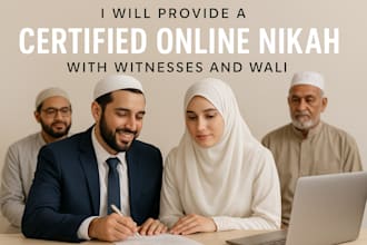 provide a certified online nikah with witnesses and wali