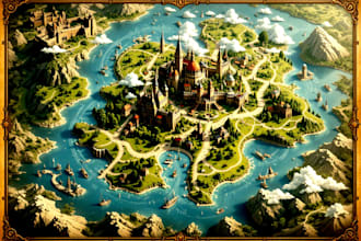 make a design custom highly detailed fantasy maps for you
