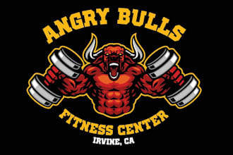 creative modern awesome fitness logo design