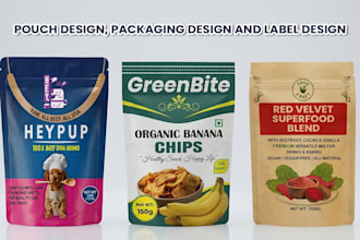 do pouch design, packaging design, and label design