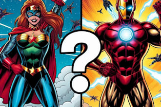 do black and white comic superhero character line art