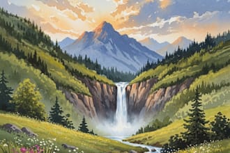 paint a watercolor painting of landscape or scenery