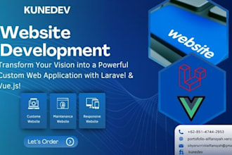 create a responsive full stack web app with vue js and laravel API
