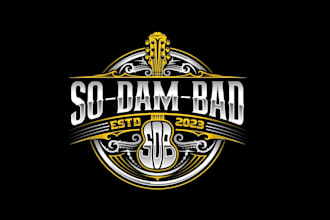 create high quality and beautiful guitar logo design