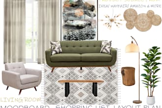 create room design mood board shopping list with links