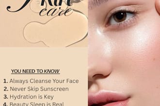 create aesthetic skincare tips and beauty content for social media