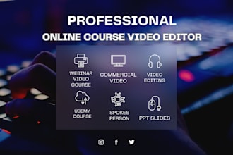 online course video editing, udemy course, zoom, loom, webinar, tutorial video