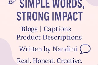 write blogs instagram captions and product description