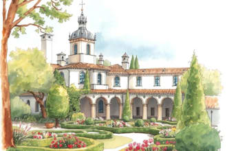 sketch architectural garden views or landscape scenery