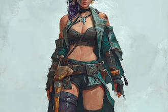 make a d and d character art illustration for you