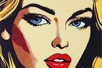 draw a retro pop art lichtenstein portrait