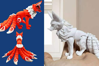 design flexi, toy stl for 3d printing doll pet flexi animal articulated model