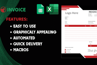 design custom invoices in excel and sheets