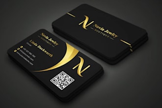 do professional luxury business card and thank you card design