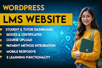 build  lms learning management system website on wordpress