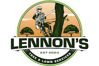 design beautiful tree, lawn service logo