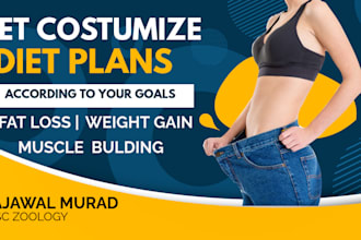 provide customize diet plan according to your goals