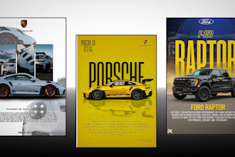 design you a custom car poster for any car model in 24 hours