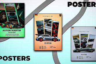 design a custom minimalist car poster for any vehicle