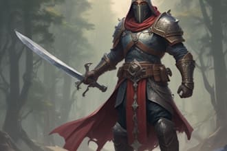 create dnd art, fantasy character for dnd party