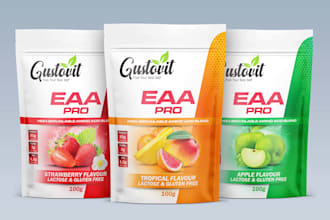 do product label and pouch label design with packaging