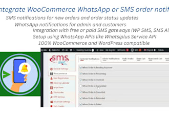 integrate woocommerce whatsapp or SMS order notifications
