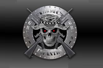 design tactical,army, skull, military, badge patch  circle logo or any graphic