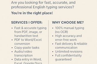 professionally do fast and accurate english typing