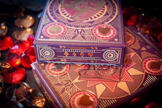 create custom 52 deck of playing card game, poker cards, card box mockup design
