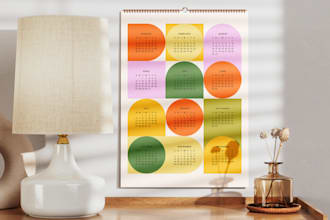 modern bauhaus style custom calendar design unique printable