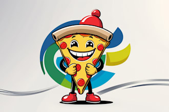 design pizza mascot  logo just in 12 hours