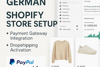 verified german shopify store setup payment gateway dropshipping integration