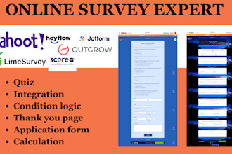 build online survey using heyflow jotform outgrow typeform kahoot limesurvey