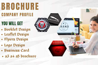 design a3 a5 and a4 flyers, brochure, company profile, booklet, business card