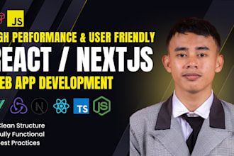do react js, next js, typescript web app frontend or full stack development