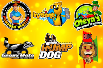 design a cute retro vintage mascot cartoon character logo or any graphic