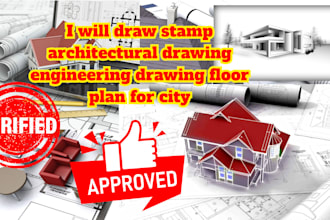 draw stamp architectural drawing engineering drawing floor plan for city