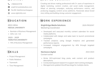 create a modern and ats friendly CV, resume and cover letter for any job